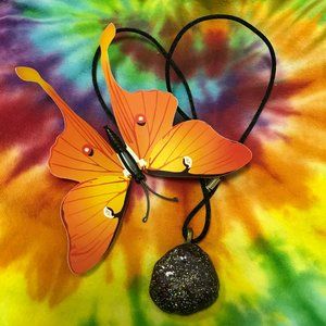 Glittery Stone Unique Vintage Rare One of a Kind Handmade Necklace